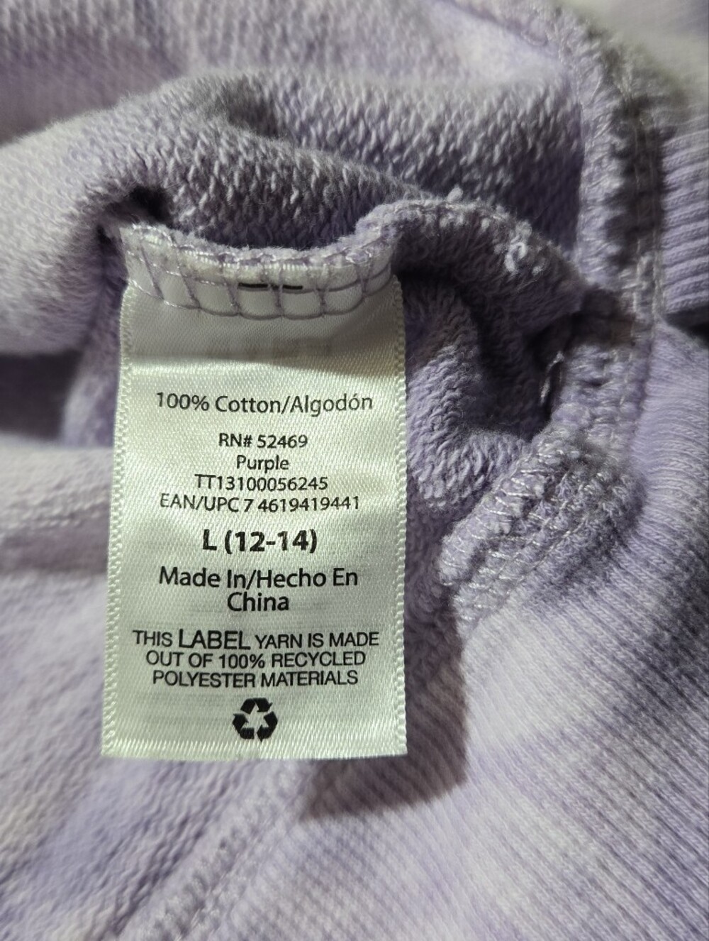 Time and Tru Lavender and White Tie-Dye Crewneck Sweatshirt - Women - Picture 3 of 4